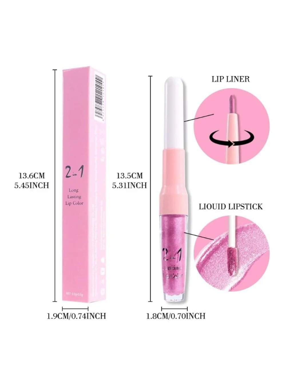 Womens 21# Pink-Metallic Glitter Liquid Lipstick lippies Lip Gloss